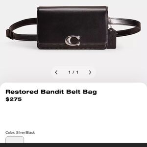 Coach Black and Silver Bandit Belt Bag